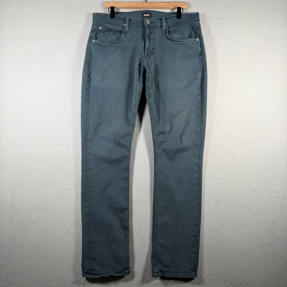 Hudson Byron Five Pocket Straight Jeans Mens 34 Slate Blue NAM255ZDLE 35x32